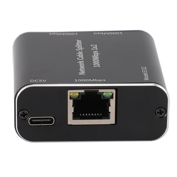 Gigabit Ethernet  Splitter, 328ft Distance 1000Mbps 1 To 2 Stable RJ45 Internet Splitter Plug And Play Fast Heat Dissipation  For Router For PC