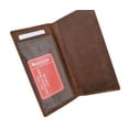 thumbnail image 2 of RFID Blocking Vintage Style Genuine Leather Simple Checkbook Cover RFID156HTC, 2 of 10