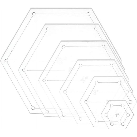 6Pcs Quilting Template Transparent Pressure Plate(Hole: 3mm) with 6 Mixed Size