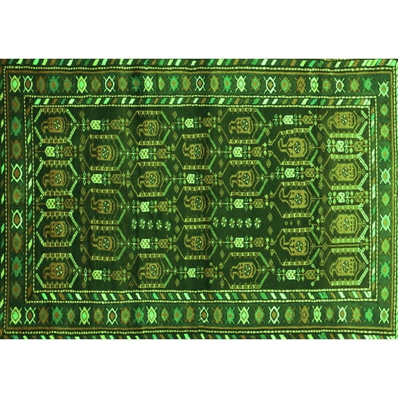 Ahgly Company Indoor Rectangle Persian Green Traditional Area Rugs, 5' x 7'