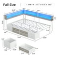 thumbnail image 2 of AOGLLATI Full Size Daybed Frame with 6 Drawers & Bookcase Storage - 14 Inch Metal Platform Daybed with Charging Station & LED Lights, White & Oak Grey, 2 of 10