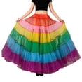 thumbnail image 3 of Women's Long Puff Party Dinner Tulle Skirt Red One Size, 3 of 9
