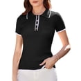 thumbnail image 1 of Jersey tipo polo GRACE KARIN para mujer de verano de manga corta, color negro, 1 of 7