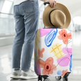 thumbnail image 3 of Stretch Luggage Cover M(22-24in)– Elastic Travel Suitcase Protector with Handle Openings & Bottom Closure, Washable Polyester Spandex Suitcases Cover, Floral Flowers Print, 3 of 5