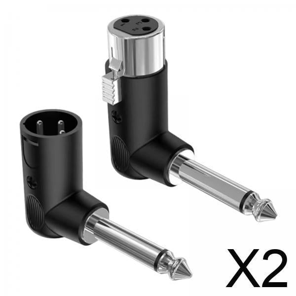 Adaptador de ángulo para guitarra,Adaptador XLR de 3 pines hembra/macho a 1/4" (6,35 mm),Adaptador metálico convertidor de enchufe con conector XLR,Conector adaptador XLR macho-hembra de 6,35