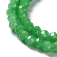 thumbnail image 3 of 20strands Baking Painted Imitation Jade Glass Bead Strands Faceted Rondelle Medium Sea Green 8x6mm Hole: 1mm about 63~65pcs/strand 39~40cm, 3 of 5