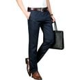 thumbnail image 2 of Men's Tencel-Blend Dress Pants - Year-Round Straight Fit Business Casual with Embroidery, 2 of 9