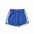thumbnail image 2 of ZHOGXU Children Summer Boys Girls Shorts Elastic Waist Color Block Breathable Comfortable Soft Shorts For Casual Daily Wear,Blue,6-7 Years, 2 of 4