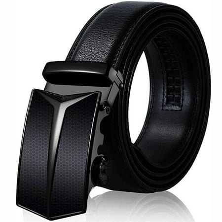 jovati Mens Leather Belts Size 38 Mens Belt Slide Leather Ratchet Belt ...