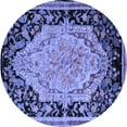 thumbnail image 1 of Ahgly Company Indoor Round Medallion Blue French Area Rugs, 7' Round, 1 of 4