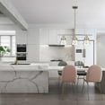 thumbnail image 3 of Modern Brushed Nickel Kitchen Island Lighting, Clear Seeded Glass Linear Chandelier, 3 Lights Pendant Light Fixture for Kitchen Island Dining Room, 3 of 8