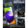 thumbnail image 5 of Njjex Phone Cases for Galaxy A52 4G 5G 6.5", [2 Pack Temerped Glass Screen Protector] Combo Holster Belt Clip [Heavy Duty] [Kickstand] Full-Body Rugged Holster Case (Gray), 5 of 9