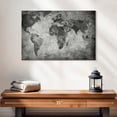 thumbnail image 2 of Elephant Stock Monochromatic World Map Wall Art - Horizontal Canvas Wall Art - Living Room Wall Decor - Map Canvas - Gray And Decor - 24" x 16", 2 of 8