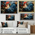 thumbnail image 4 of Designart "Geometric Rooster Portrait" Animals Canvas Art Print, 4 of 5