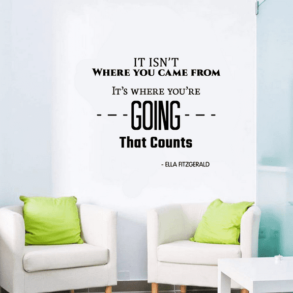 Where You're Going That Counts Quote Positive Life Motivation Inspiration Quotes Saying Wall Art Sticker Designs Vinyl Stickers For Home House Walls Rooms Windows Bedroom Decoration Size (20x20 inch)