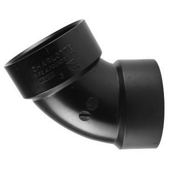 Charlotte Pipe 4 in. Hub x 4 in. Dia. Hub ABS 60 Degree Elbow