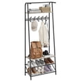 thumbnail image 1 of Hall Tree with Bench – 4-in-1 Rustic Entryway Organizer – 5 Hooks, Shoe Rack & Coat Rack – 200 lb Seat – Space-Saving – MDF & Steel – 70"H, 1 of 5