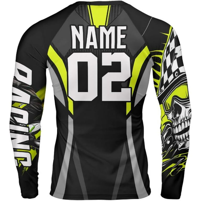 Custom Motocross Racing Long Sleeve Rash Guard Shirt Dirtbike