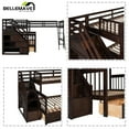 thumbnail image 2 of BELLEMAVE L-Shaped Bunk Beds Twin over Full Size, Kids Triple Bunk Bed with Storage Stairs, Ladder and Drawers, 3 Bed Bunk Beds for Kids,Boys and Girls(Espresso), 2 of 12