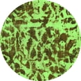 thumbnail image 1 of Ahgly Company Indoor Round Abstract Green Modern Area Rugs, 4' Round, 1 of 4