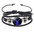 thumbnail image 1 of Border 12 Constellation Layer Woven Night Light Punk Leather Bracelet Hand Rope Durable Comfortable Glow Feature for Parties Festivals Nighttime Outings, 1 of 3