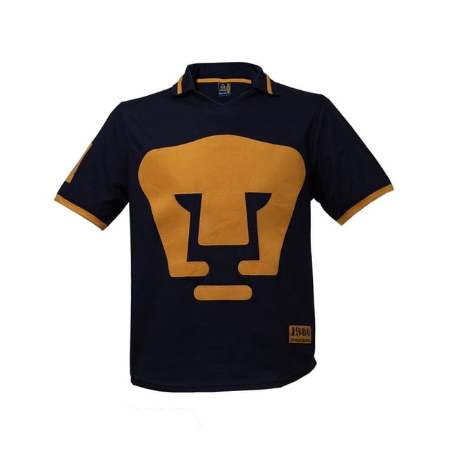 Jersey Pumas Retro 1980 Old School Sports Para Hombre Talla GD Azul marino/dorado