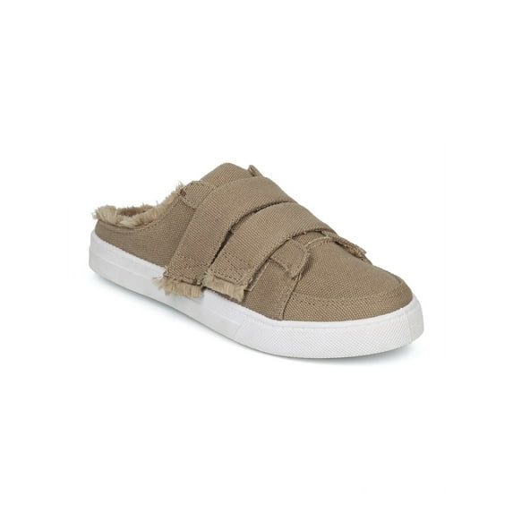Women Canvas Frayed Slip On Sneaker Mule HD76