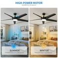 thumbnail image 4 of Dextrus Contemporary 56" Ceiling Fan with Light and Remote Control, High-Powered DC Fanlight with Reversible 5 Blades, 3 Adjustable Color Temperatures, Memory Feature, Whisper-Quiet Motor, Black, 4 of 6