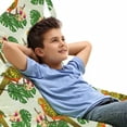 thumbnail image 1 of Philodendron Lounger Chair Bag, Pattern of Exotic Parrot on Floral and Leafy Branch, High Capacity Storage with Handle Container, Lounger Size, Pastel Green Multicolor, by Ambesonne, 1 of 5