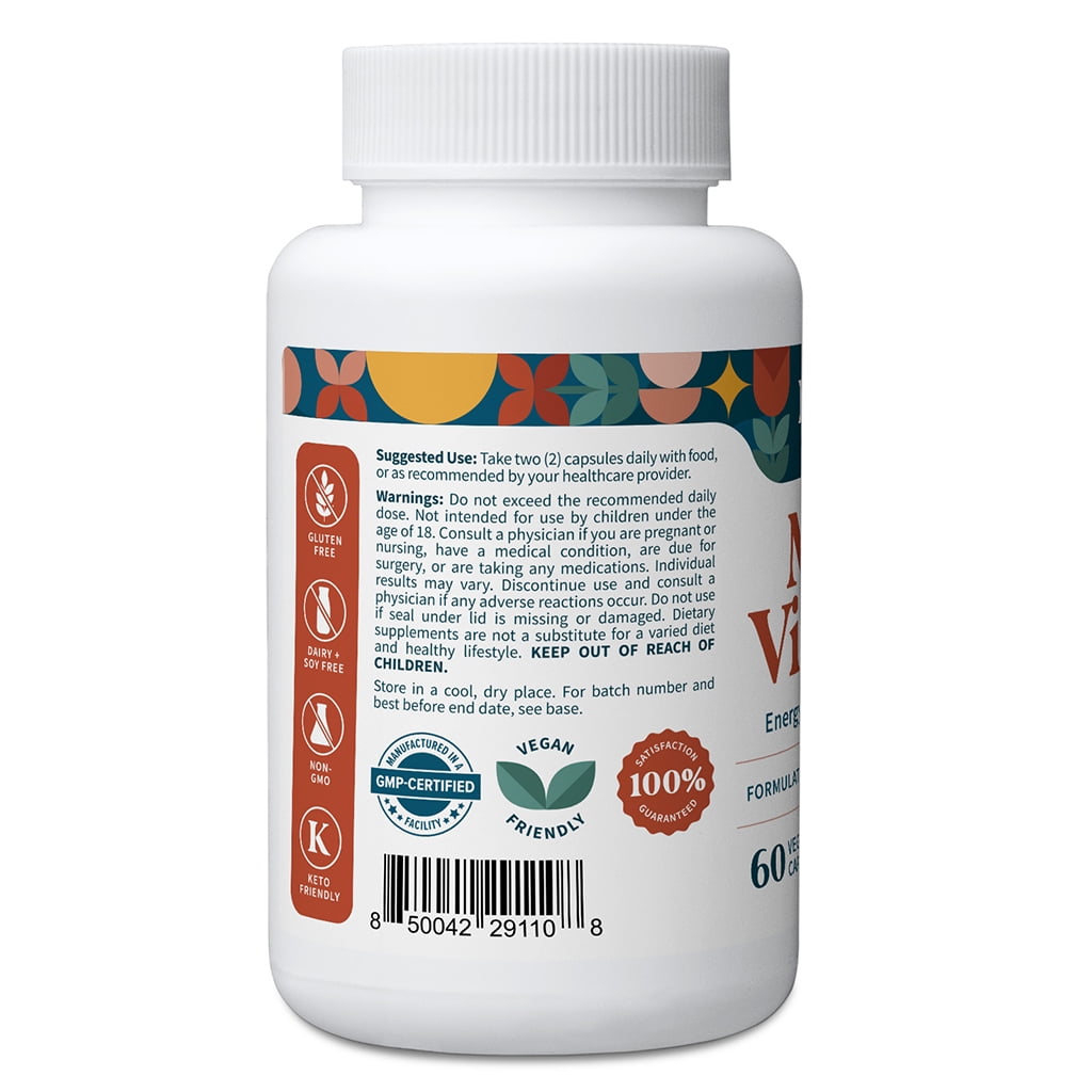 Pattern Wellness Daily Multivitamin with Vitamins A–E, Energy, Immune & Cognitive Support, 60 Count