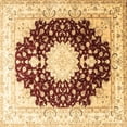 thumbnail image 1 of Ahgly Company Indoor Square Medallion Brown Traditional Area Rugs, 4' Square, 1 of 4