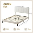 thumbnail image 6 of 4 EVER WINNER Queen Size Upholstered Platform Bed Frame with Headboard, White Queen Bed Frame, No Box Spring Needed, White, 6 of 7