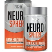 NDS Nutrition Neuro Sphere - Brain Health Formula - Nootropic, Increase Focus and Energy, Enhance Concentration, Improve Memory, Antioxidant and Immunity Support - 90 Capsules