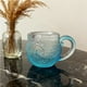 thumbnail image 4 of Vaso de vidrio esmerilado, vaso de cristal único, vaso de mar, tema de playa, vaso para té vino, vaso hecho a mano, vaso de inspiración marina, regalo para parejas, vaso texturizado, vaso, 4 of 5