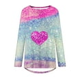 thumbnail image 4 of Luxalzxs Womens Long Sleeve Tops Plus Size Valentines Day Crewneck Love Heart Print Casual Pullover Tees Tops, 4 of 4