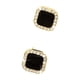 thumbnail image 1 of Pendientes de circonita cúbica, pendientes cuadrados de oro blanco con forma de lágrima redonda, hipoalergénicos para mujer, 1 of 5