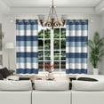 thumbnail image 4 of Lfeey Navy Blue White Curtains for Boys Bedroom, Room Darkening Grommet Drapes Living Room, 42x72 inch, 2 Panels, 4 of 6