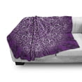thumbnail image 3 of Purple Mandala Soft Flannel Fleece Throw Blanket, Round Swirls Healing Cosmos Growth Image, Cozy Plush for Indoor and Outdoor Use, 60" x 80", White Purple, by Ambesonne, 3 of 6