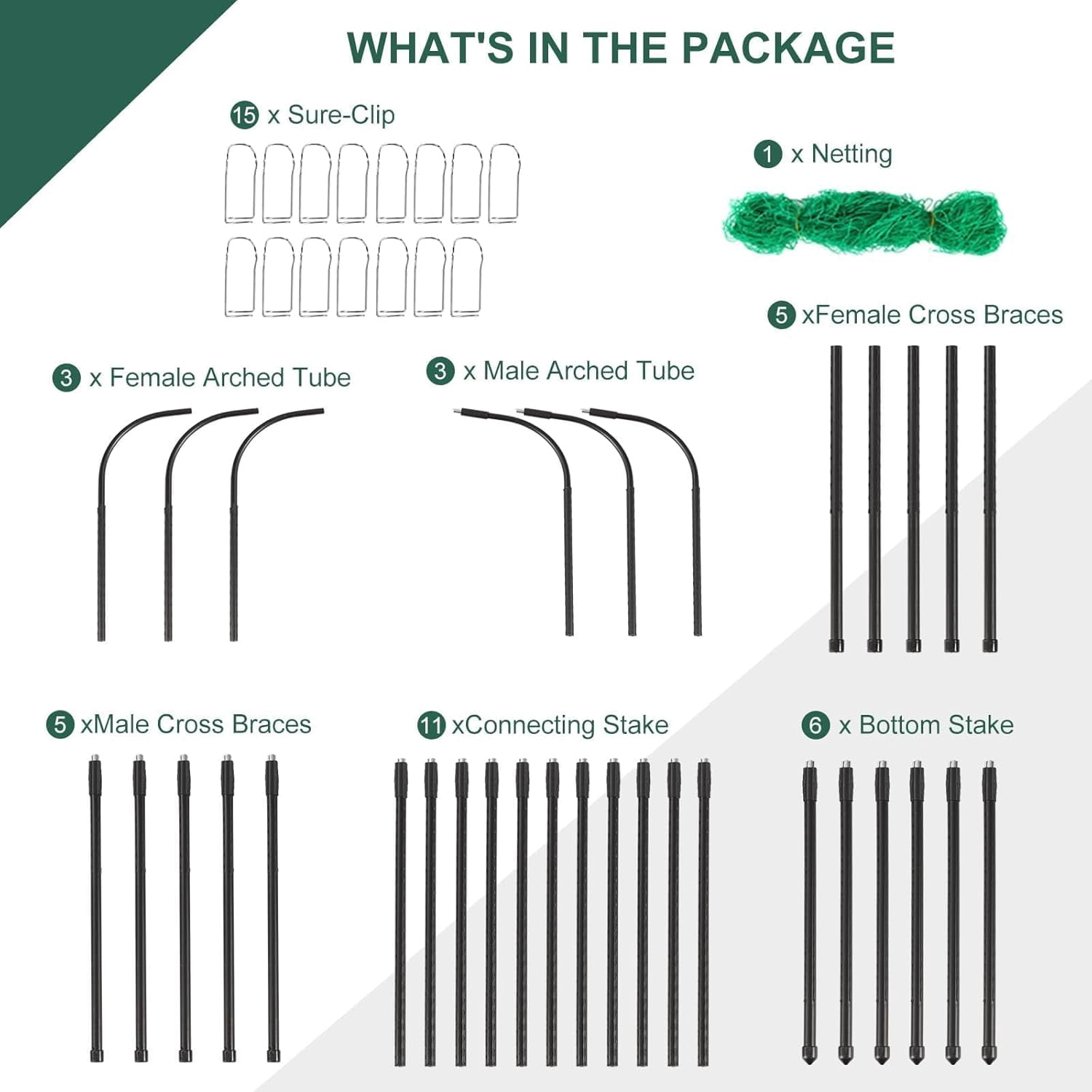 Garden Cucumber Trellis for Climbing Plants Outdoor, U-Shape Arch Trellis for Garden Raised Bed, Plant Support for Grape Vine Tomato Vegetable Pea Bean
