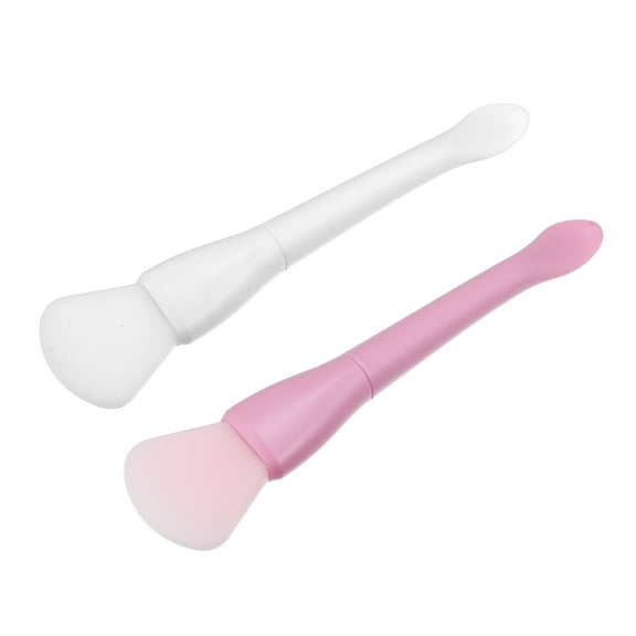 Vocoste 2 Pcs Silicone Face Mask Brushes Face Mask Applicator Brushes Soft Silicone Brushes White Pink