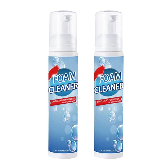 Tkrady Multipurpose Foam Cleaner Spray, Foam Cleaner for Car and House Lemon Flavor, All-Purpose Household Cleaners for Kitchen, Bathroom, Car(2PCS*100ML)