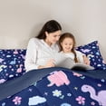 thumbnail image 4 of Erosebridal Kawaii Rinbow Dinosaur Twin Comforter Sets,Cartoon Dino Cute Flowers Blossom Bedding Set For Girls, Reversible 2 Pieces, 4 of 7