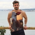 thumbnail image 6 of Susaid Sunset Calf Flower Field Print Men's Sleeveless Workout Running Tank Top Dry Fit Athletic Gym Sports Swim Beach Muscle Bodybuilding Shirts-4X-Large, 6 of 7