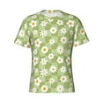 thumbnail image 4 of Vsdgher Daisies Flowers Print Men's Dry Fit Mesh Athletic Shirts Moisture Wicking Tennis T-Shirt Tops, 4 of 9