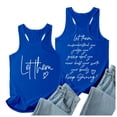 thumbnail image 2 of Camiseta sin mangas con estampado de letras para mujer - Camiseta divertida con estampado gráfico, cuello redondo informal, corte holgado - S-XXL, 2 of 4