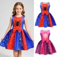 thumbnail image 6 of Halloween Costumes Spider Cosplay Costume, Puffy Two-Tone Tutu Dress Outfit, Dress-Up Apparel for Anime Themed Party Events, Red Blue, 6 of 6