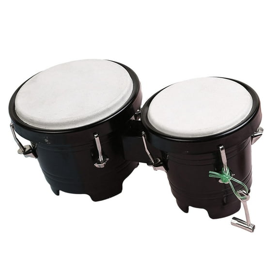 4" 5" Percussion Bongos Drum Set Percussion Instrument Tunable African Hand Drum for Professionals Boys Girls Adults Gifts Black