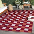thumbnail image 2 of SAFAVIEH Courtyard Caitriona Checkered Indoor/Outdoor Area Rug, Red/Beige, 8' x 10', 2 of 12