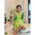 thumbnail image 4 of Vestido de hada Campanilla para niña, disfraz de elfo del bosque de fantasía, vestido de Campanilla de hojas verdes para niña, trajes de Halloween para niña, 4 of 5