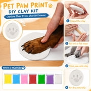 Pet Paw Print Kit,DIY Clay Paw Print Keepsake Kit for Dogs & Cats,Pet Memorial Craft Gift,Non-Toxic Air Dry Clay Kit to Capture Your Pet’s Paw Impression,Blue